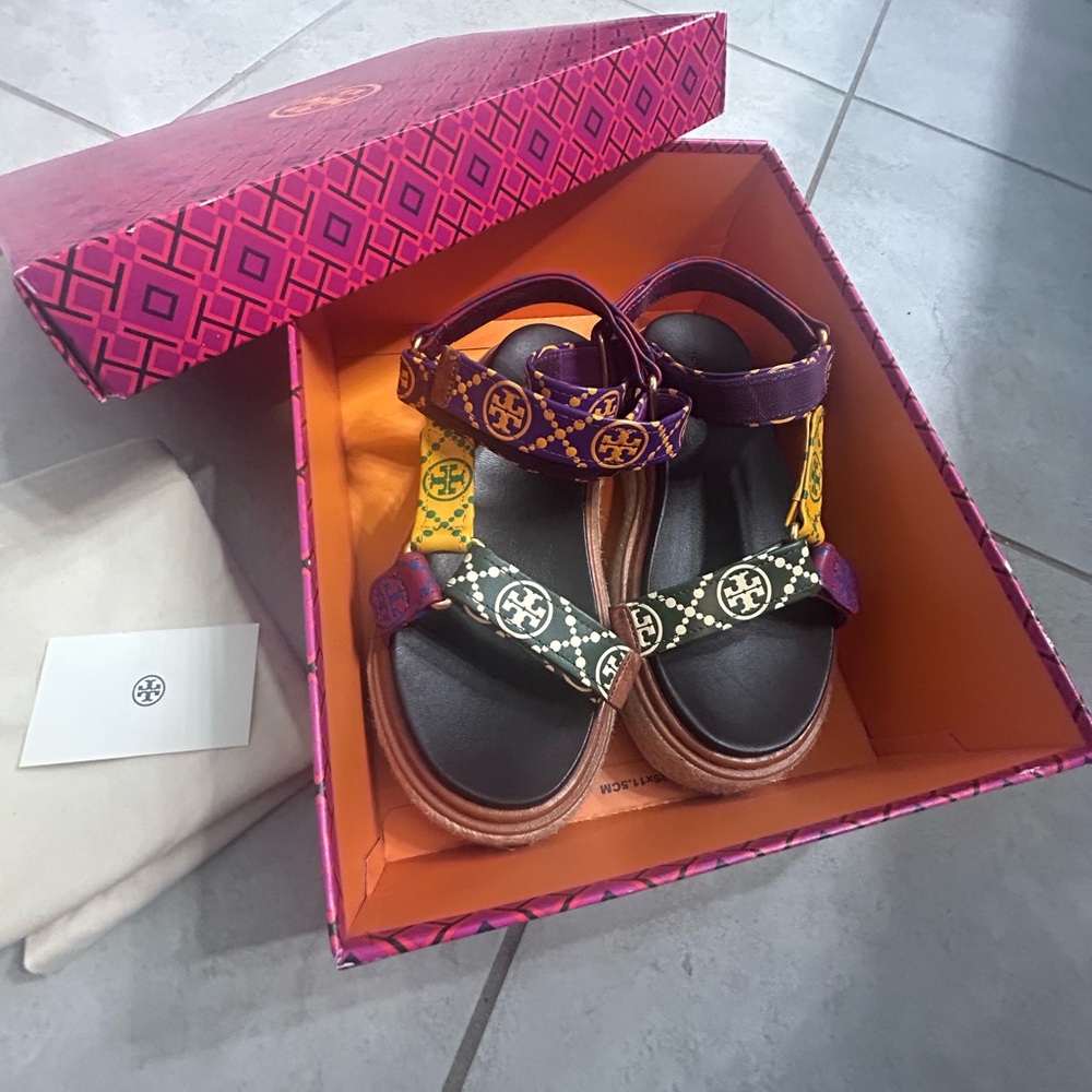 Tory Burch women's Purple and Yellow Sandals